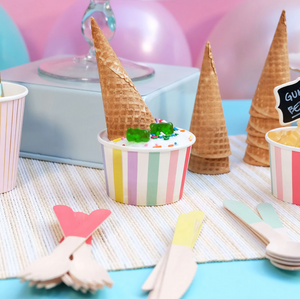 Stripe and Sprinkle Ice Cream Party Treat Bowls