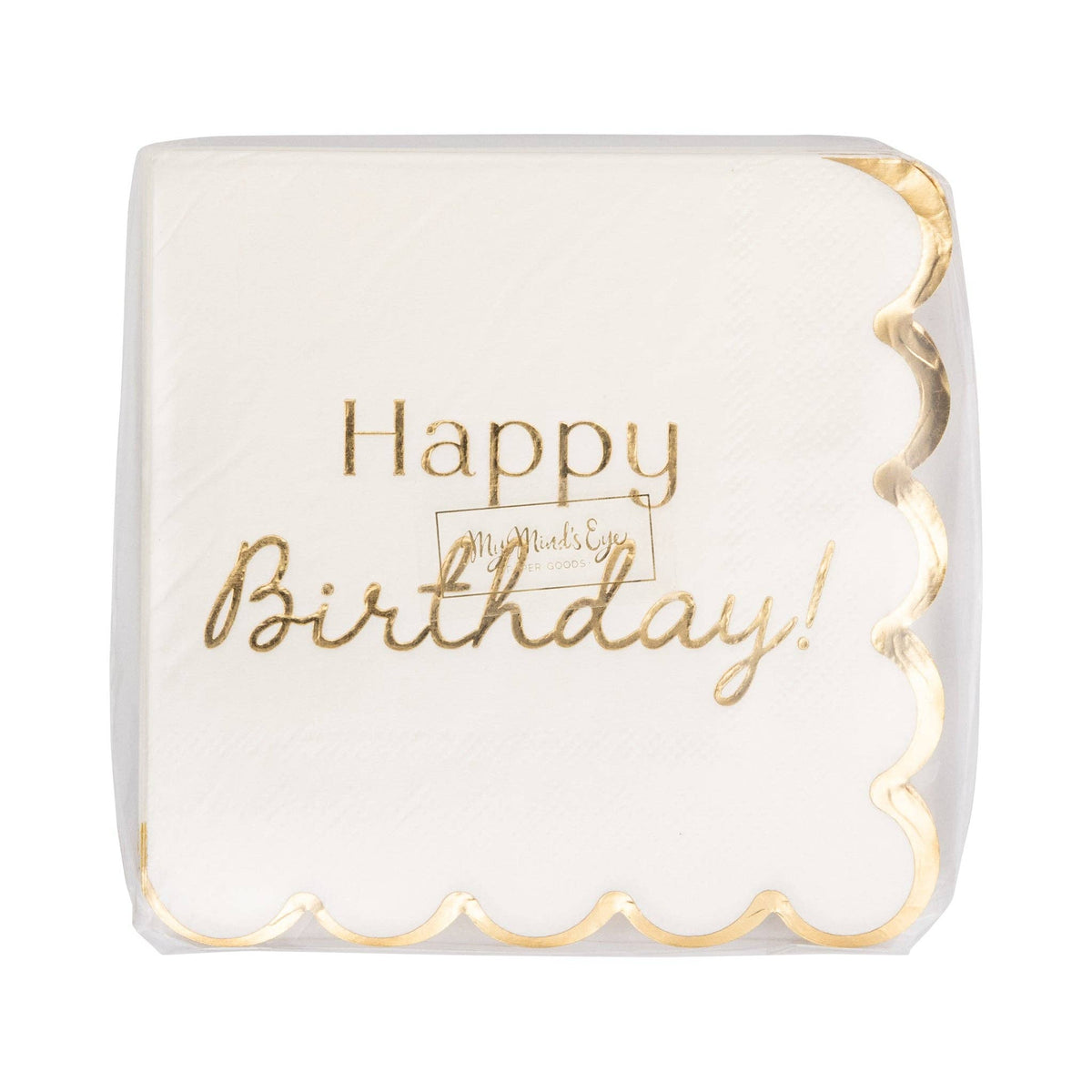 Gold Foil Happy Birthday Cocktail Napkins - 18pk