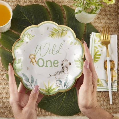 Safari Wild One Small Paper Party Plates - 16pk