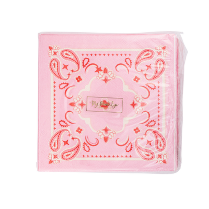 Pink Bandana Paper Cocktail Napkins - 24pk