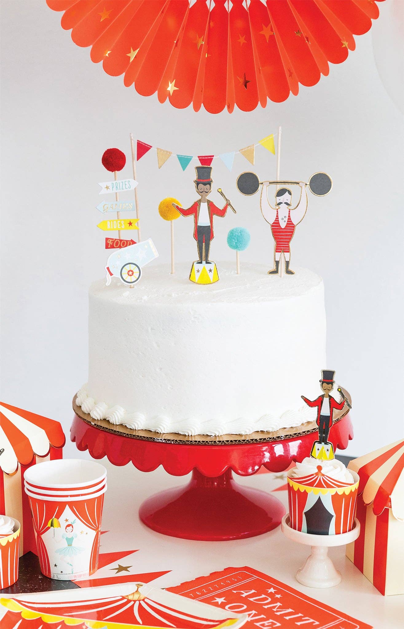 Circus Carnival Cake Topper Set