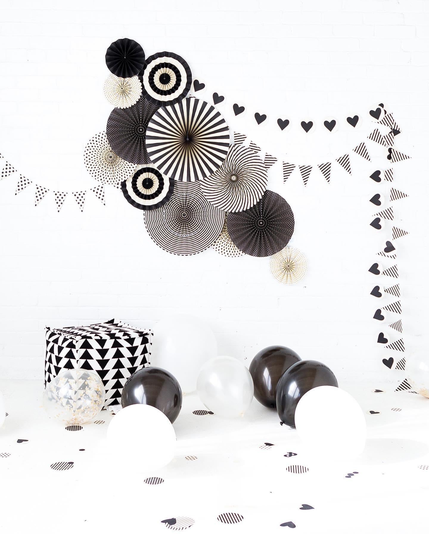 Black and White Party Fans