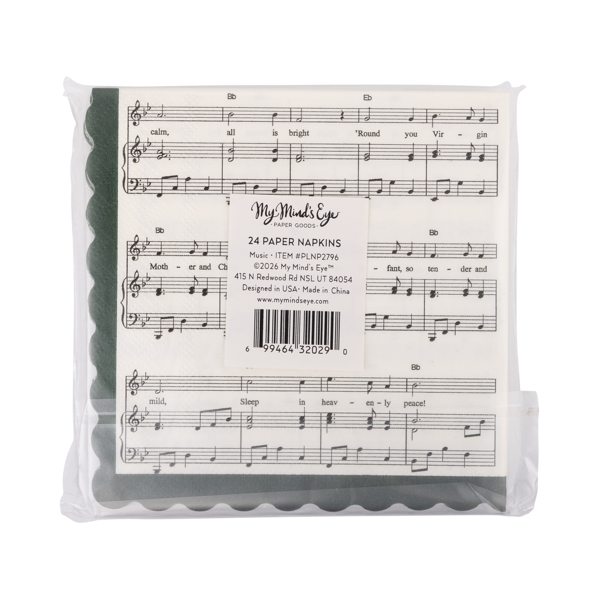 Silent Night Sheet Music Christmas Cocktail Napkins - 24pk
