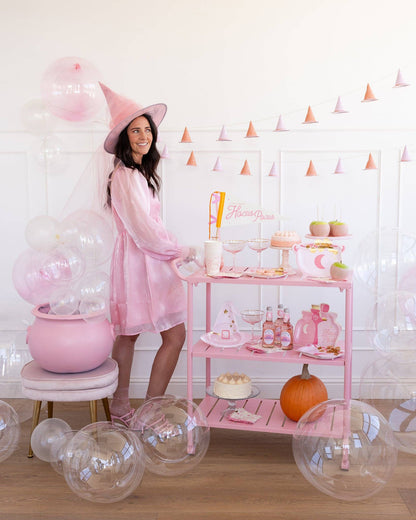 Pink Witch Hat 3-D Banner