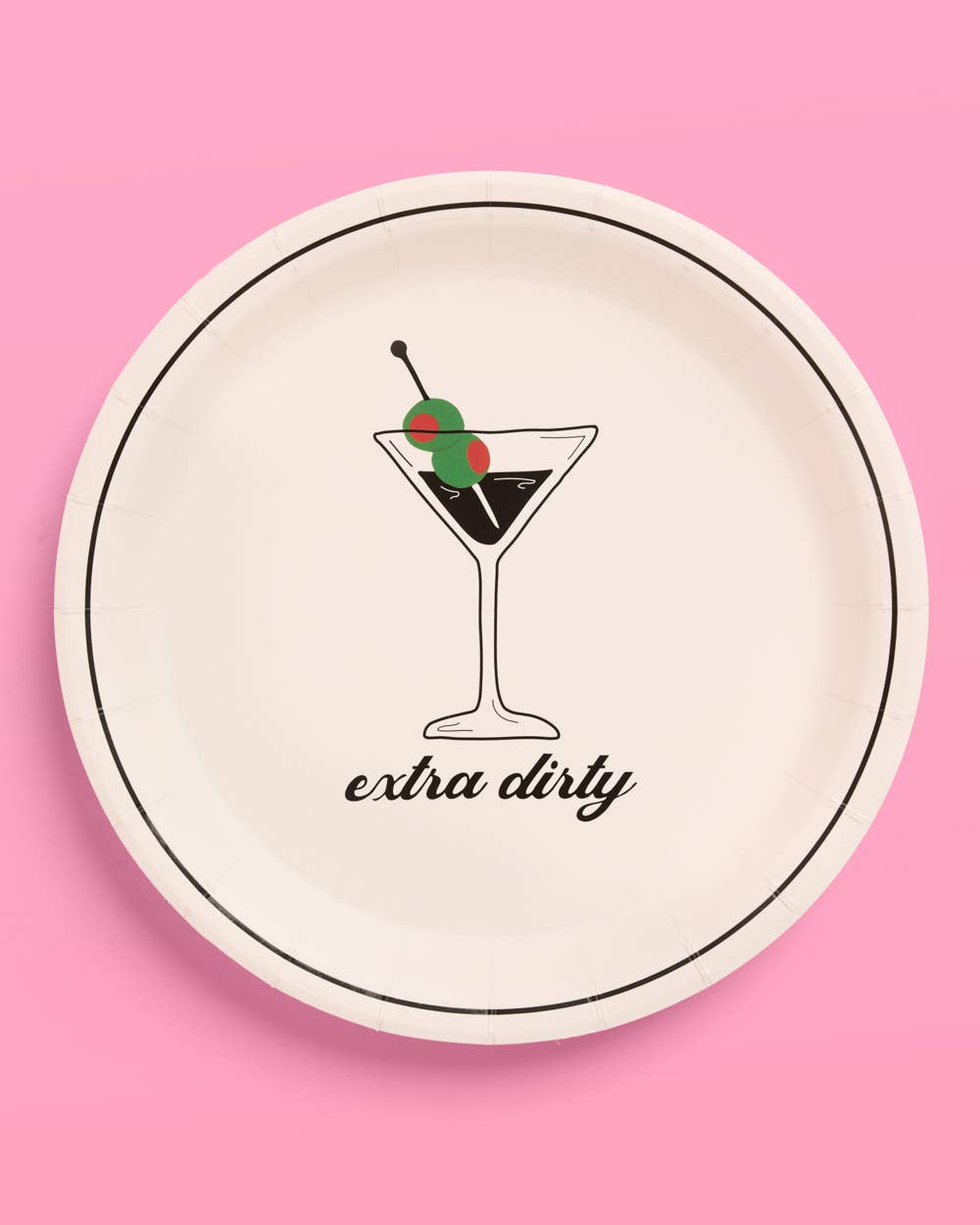Martini and Olive Assorted Paper Plate Set - 32pk