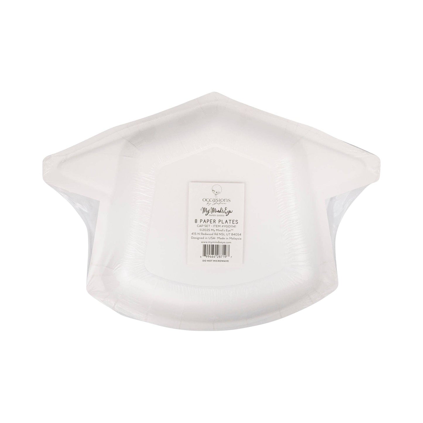 Assorted Pastel Graduation Cap Plate Set - 8pk