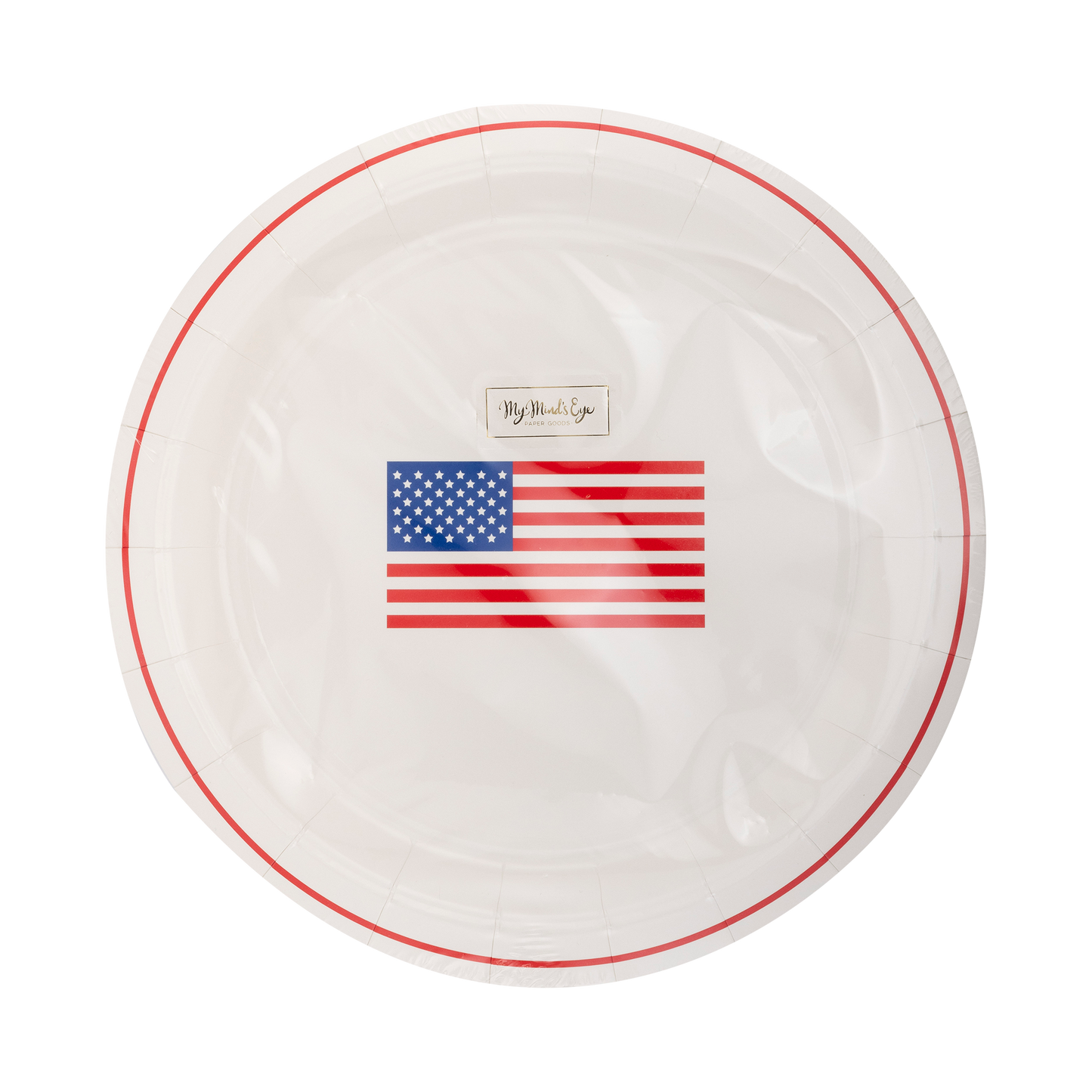 Round American Flag Paper Plates - 8pk