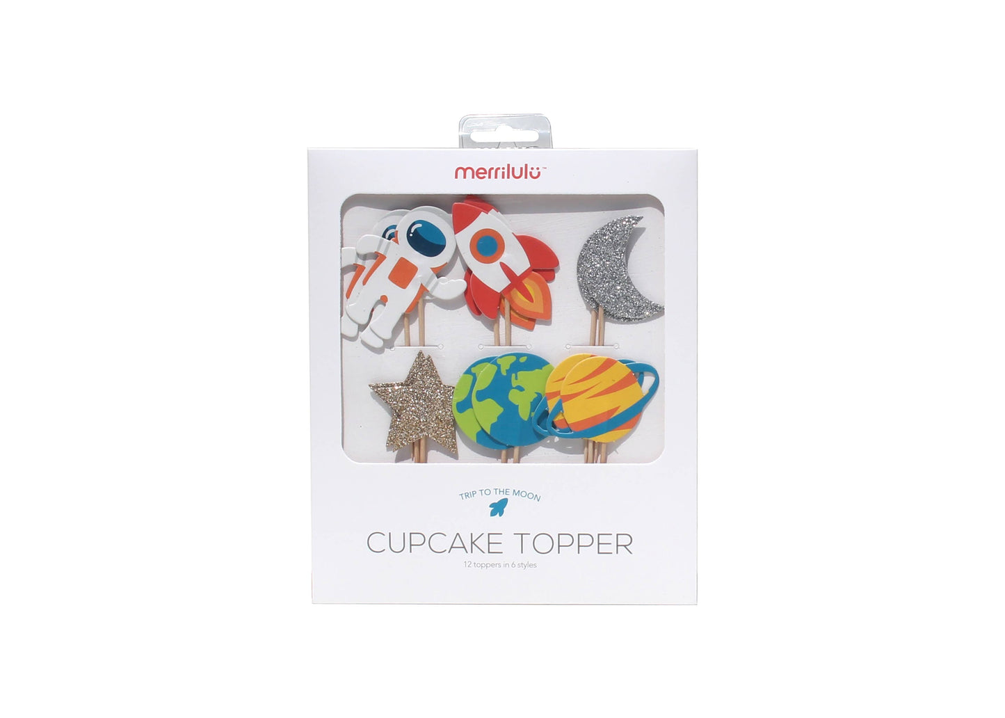 Trip To The Moon Assorted Cupcake Toppers - 12pk
