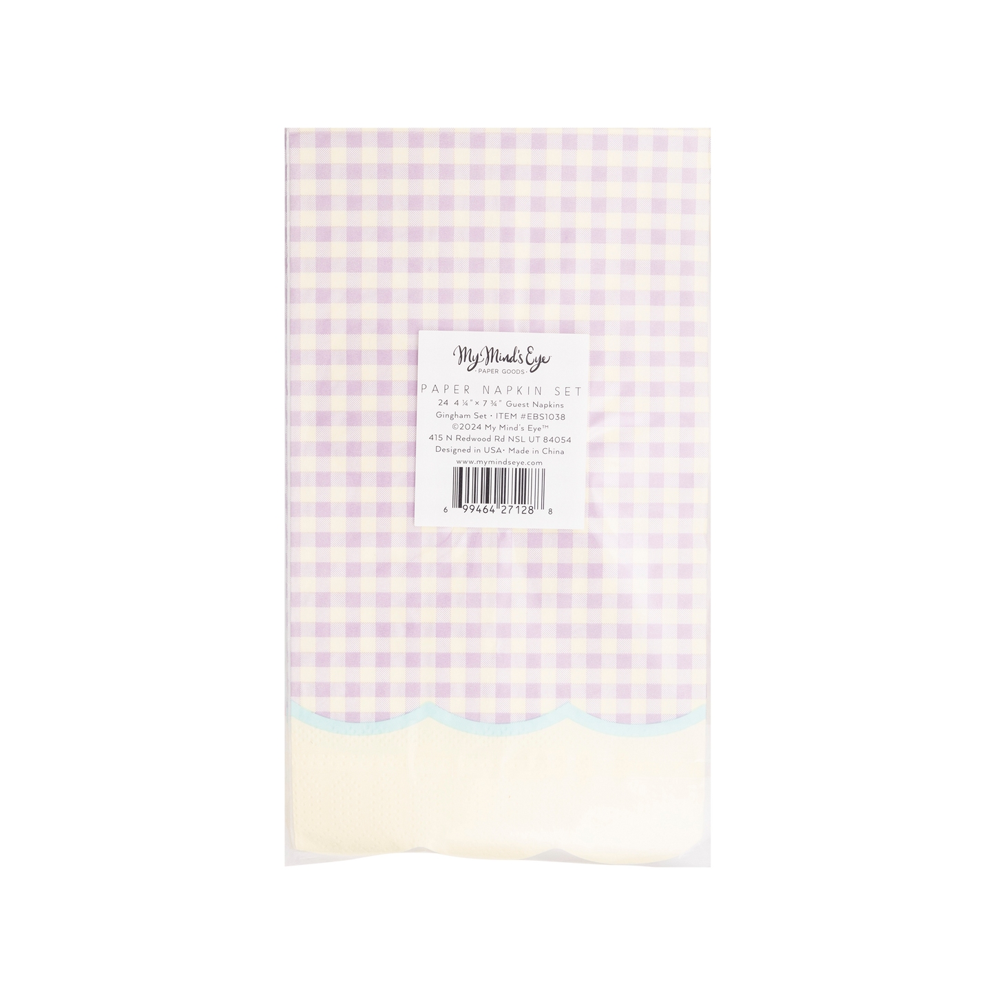 Gingham Assorted Pastel Guest Towel Napkins - 24pk