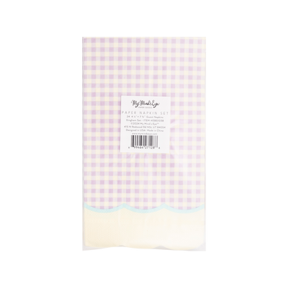 Gingham Assorted Pastel Guest Towel Napkins - 24pk