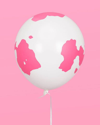Pink & Black Assorted Cow Print Latex Balloons - 24pk