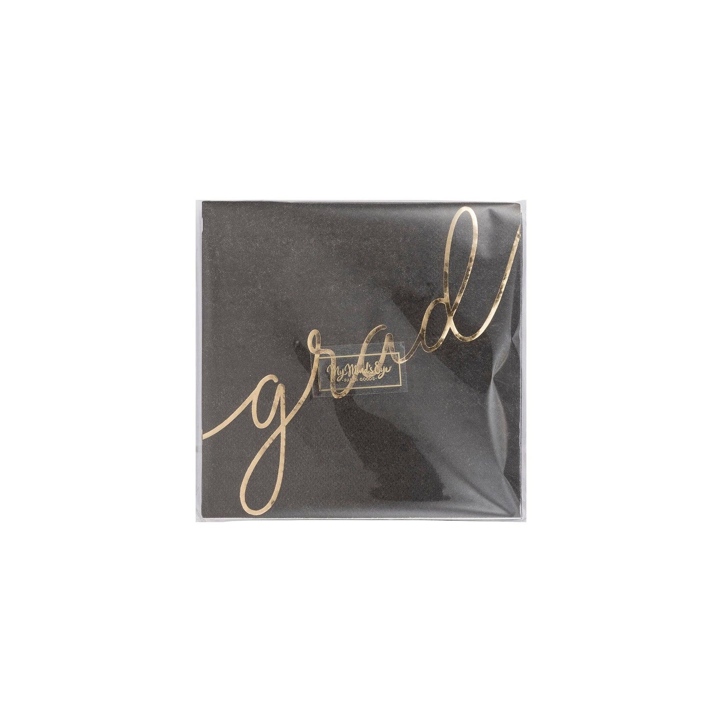 Script Grad Paper Cocktail Napkins - 24pk