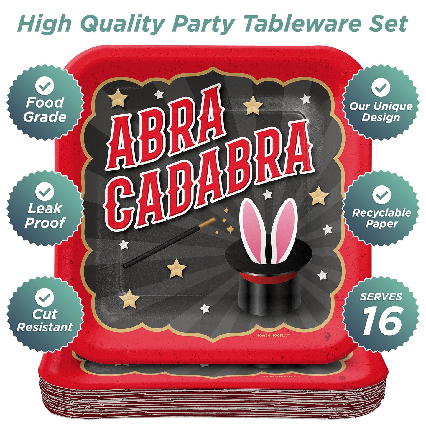 Magic Party Abracadabra Small Paper Plates - 16pk