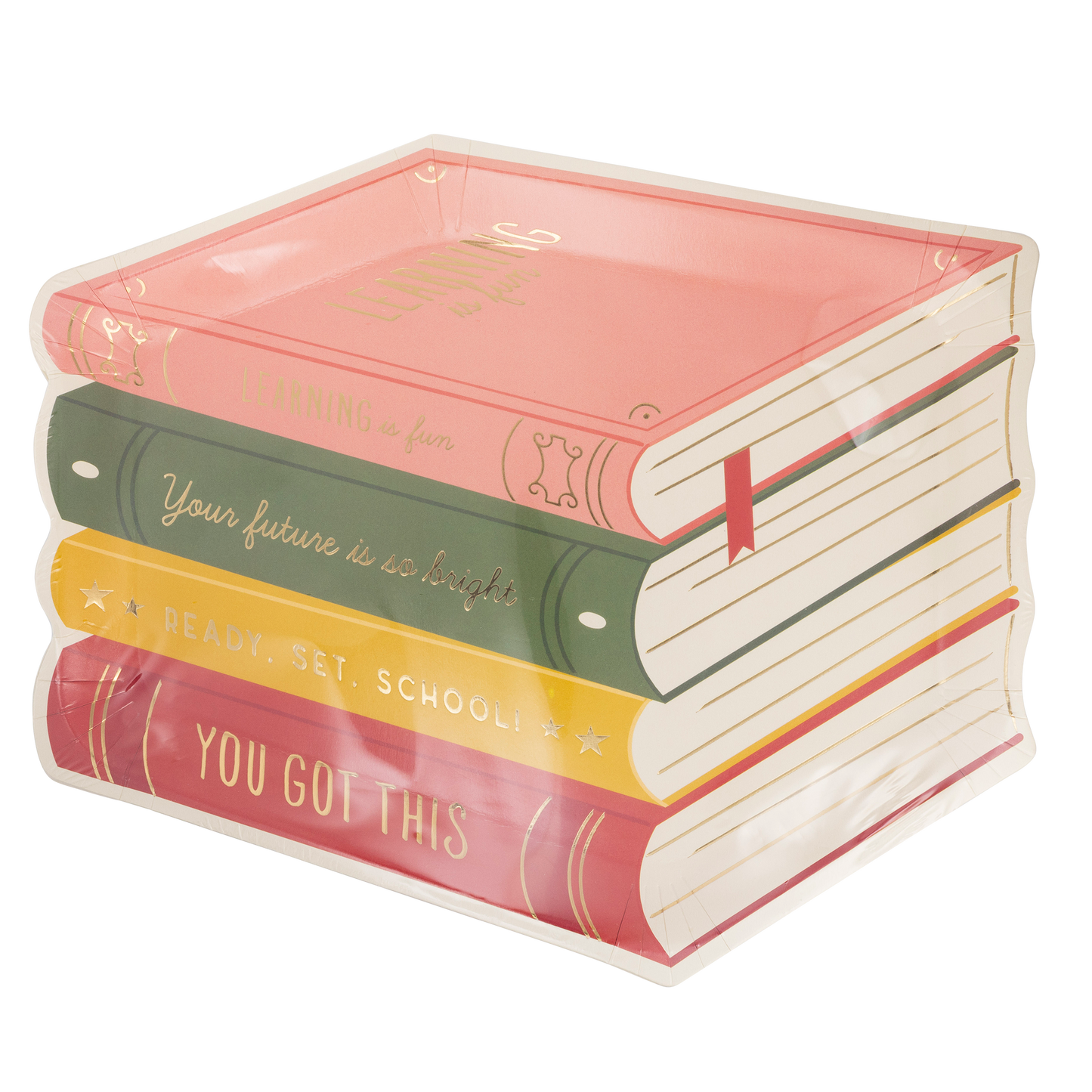 Back to School Stack of Books Paper Plates - 8pk