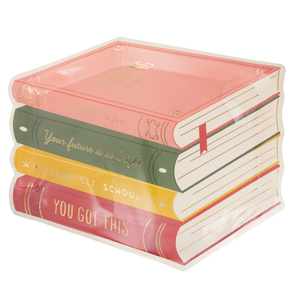 Back to School Stack of Books Paper Plates - 8pk