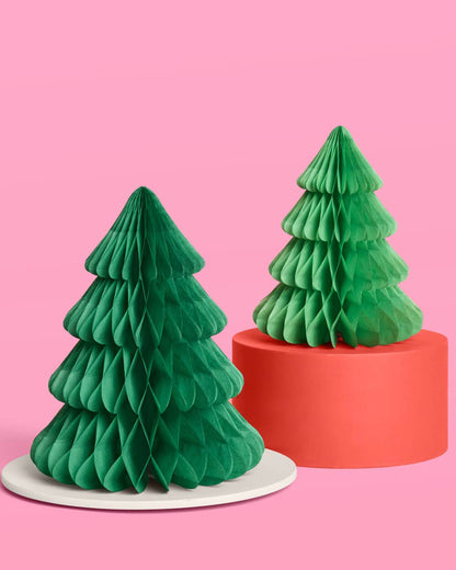 Assorted Honeycomb Christmas Tree Set - 4pk