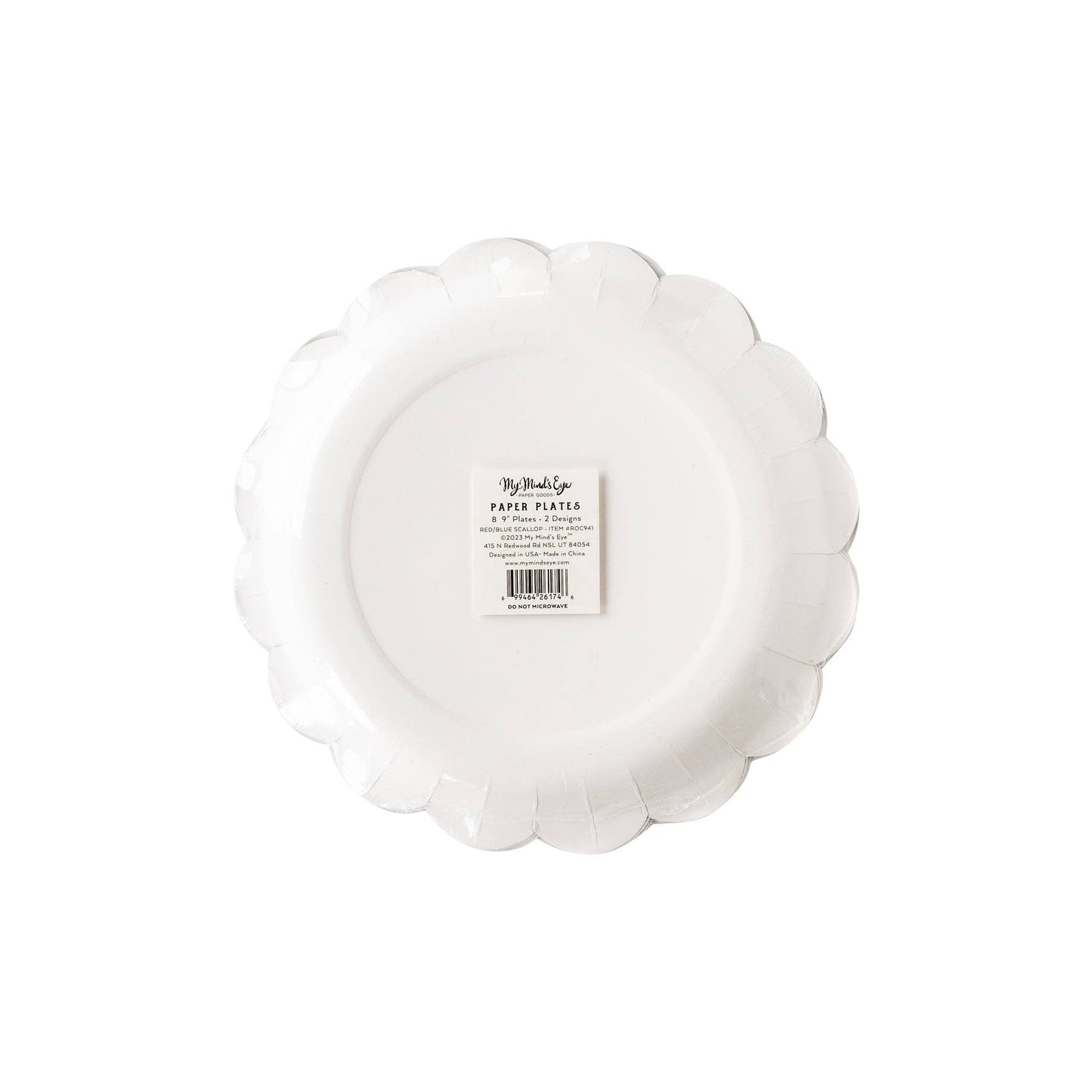 Red & Blue Assorted Scalloped Plate Set - 8pk