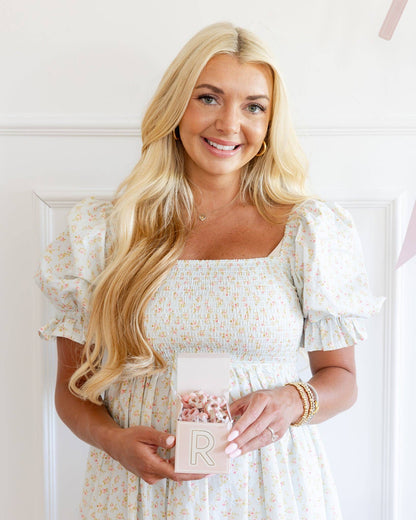 Pink Baby Block Treat Boxes - 8pk