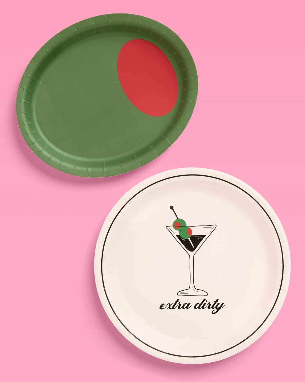 Martini and Olive Assorted Paper Plate Set - 32pk