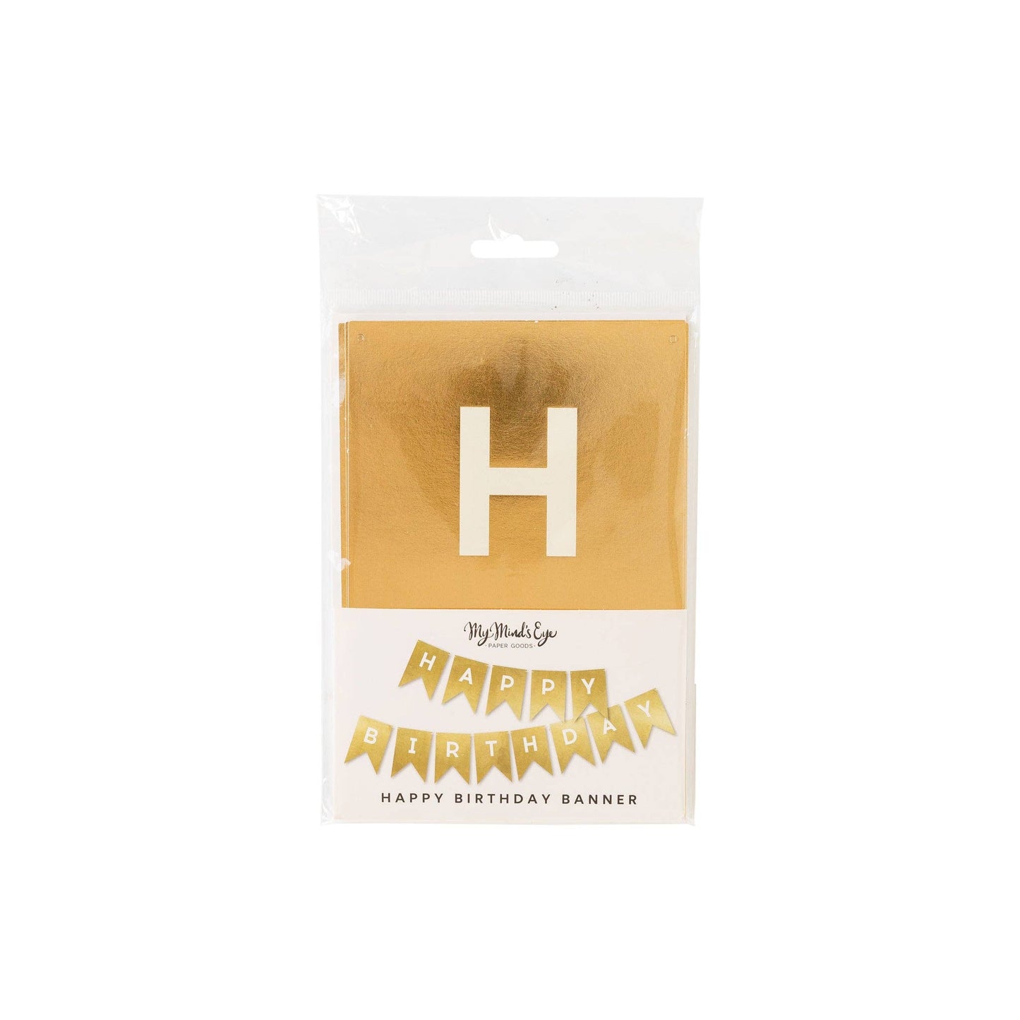 Gold Foil "Happy Birthday" Flag Banner