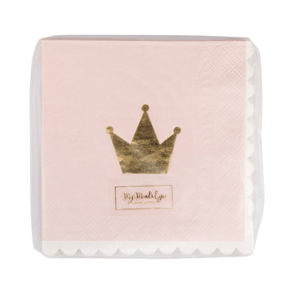 Princess Crown Pink Cocktail Napkins - 18pk