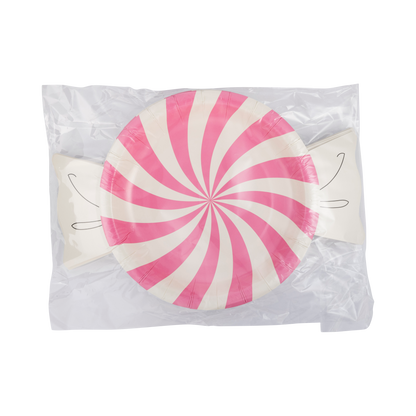 Spiral Candy Shaped Paper Plates - 8pk