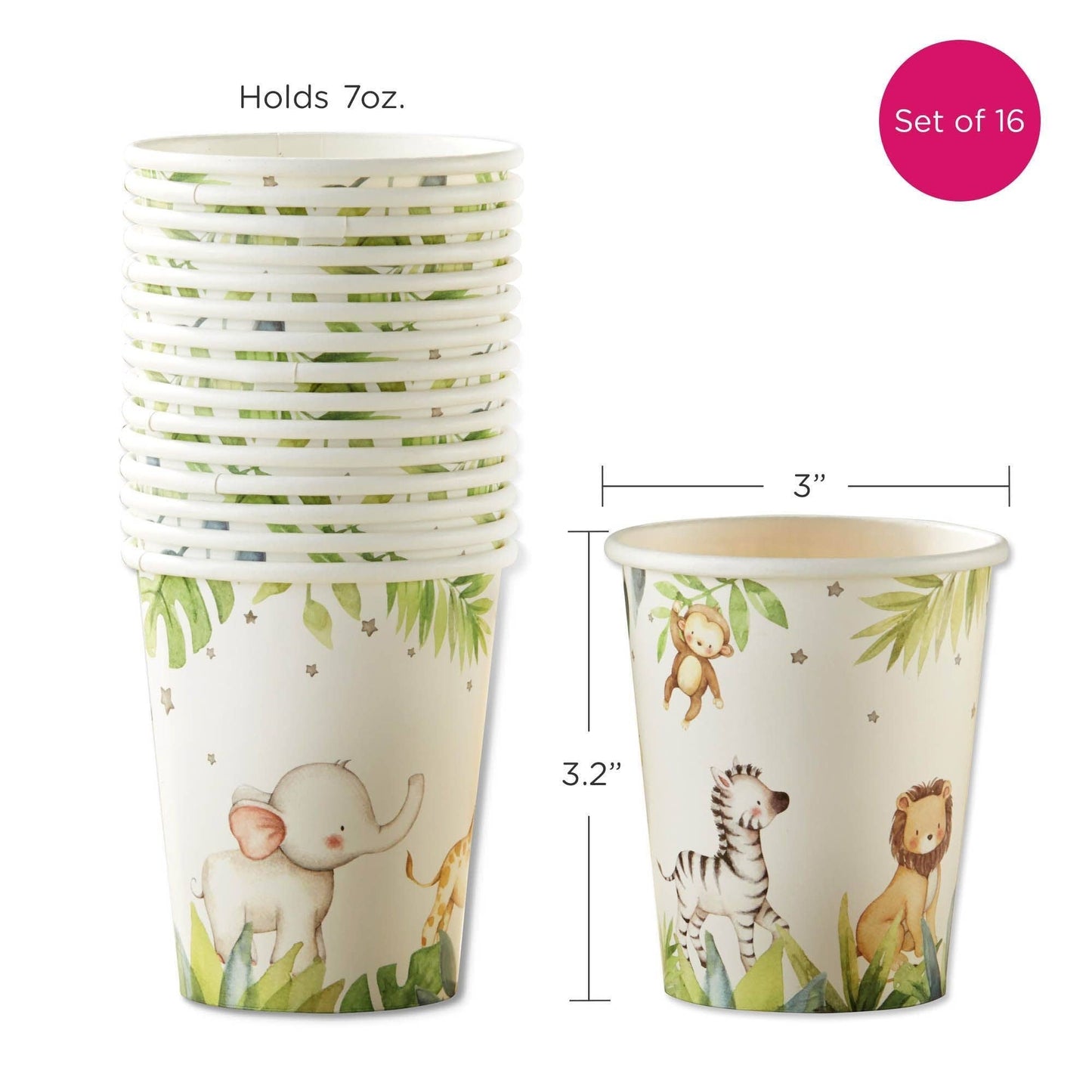 Safari Baby 7 oz. Paper Cups - 16pk
