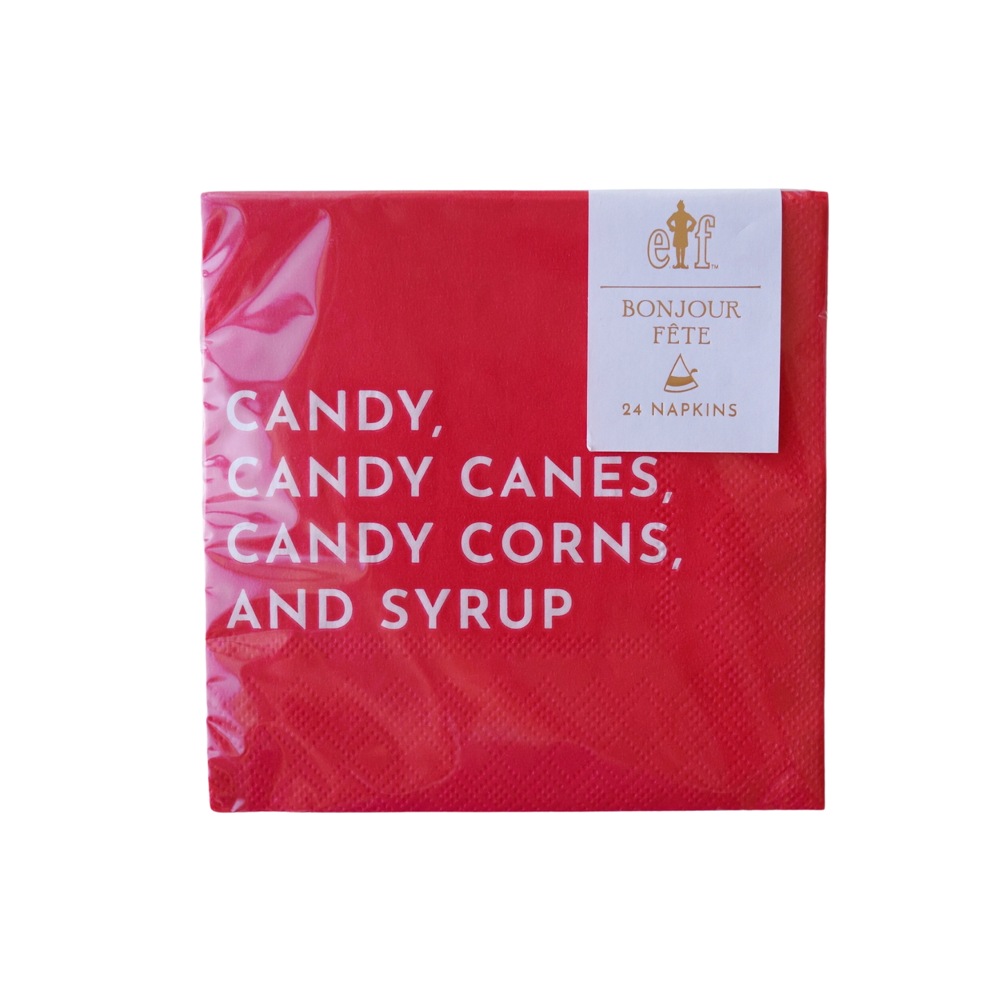 Elf Christmas 'Candy' Red Beverage Napkins - 24pk