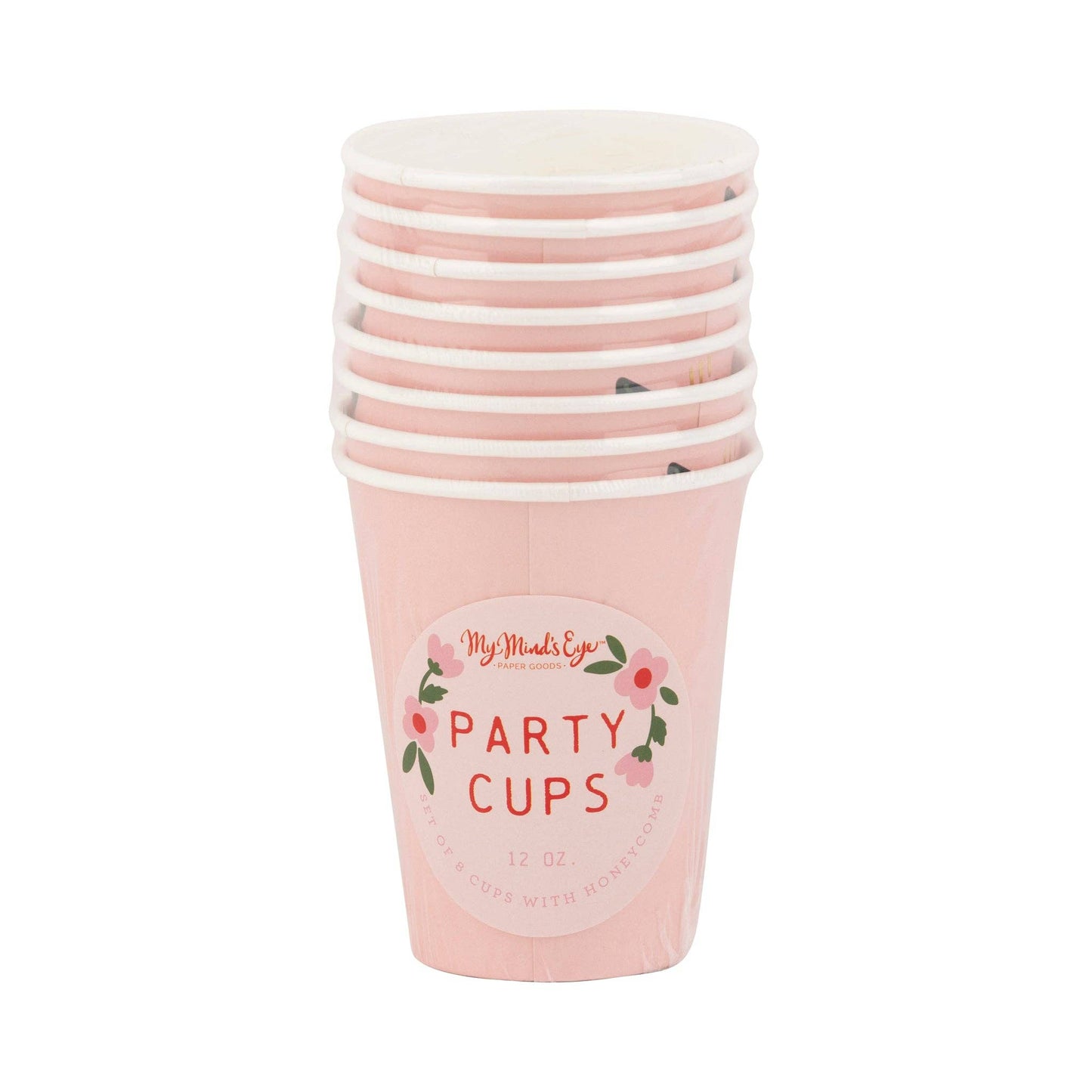 Floral Honeycomb 12oz Paper Cups - 8pk