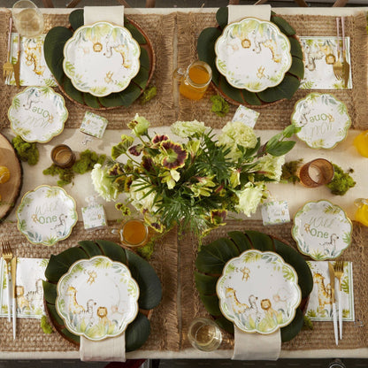 Safari Wild One Small Paper Party Plates - 16pk