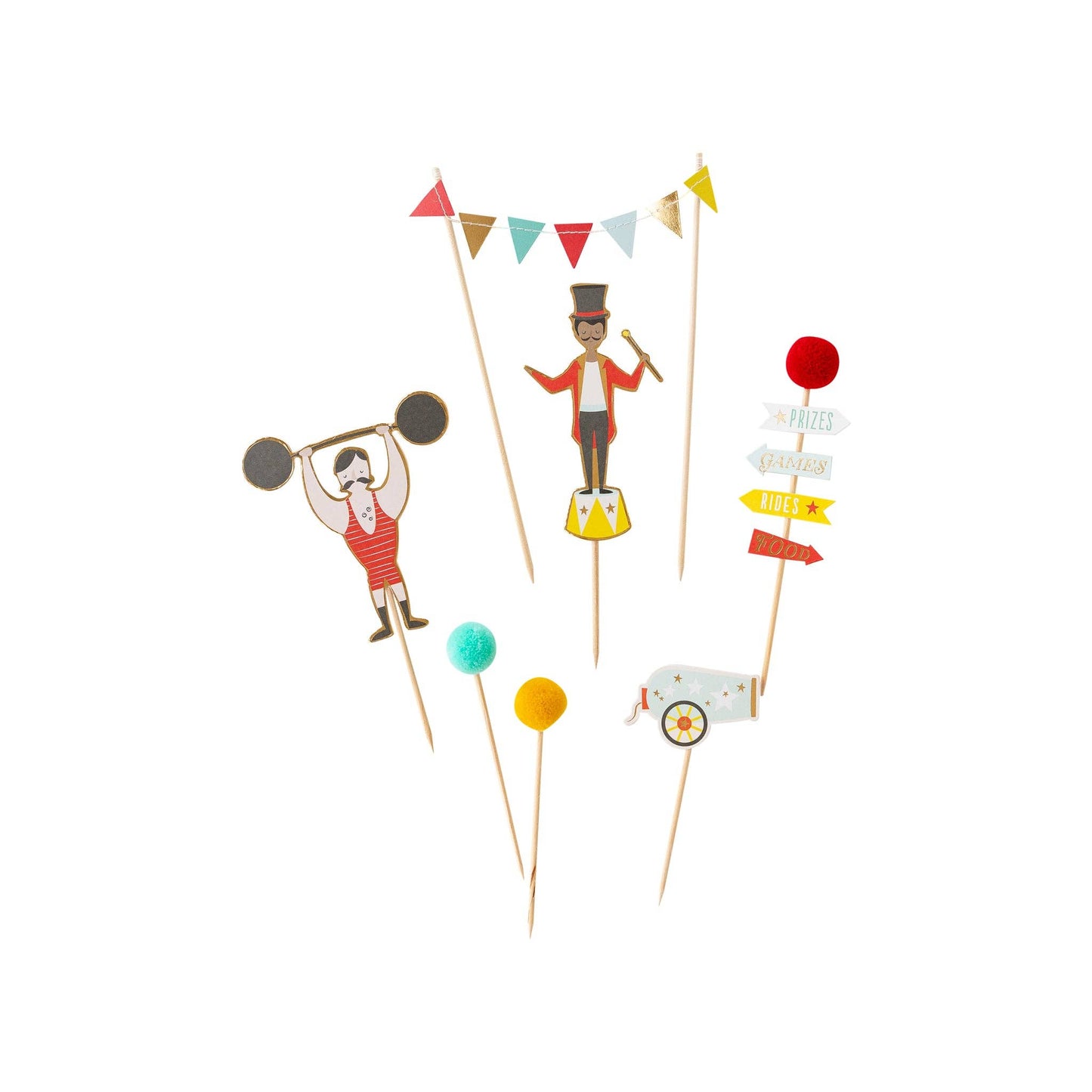 Circus Carnival Cake Topper Set