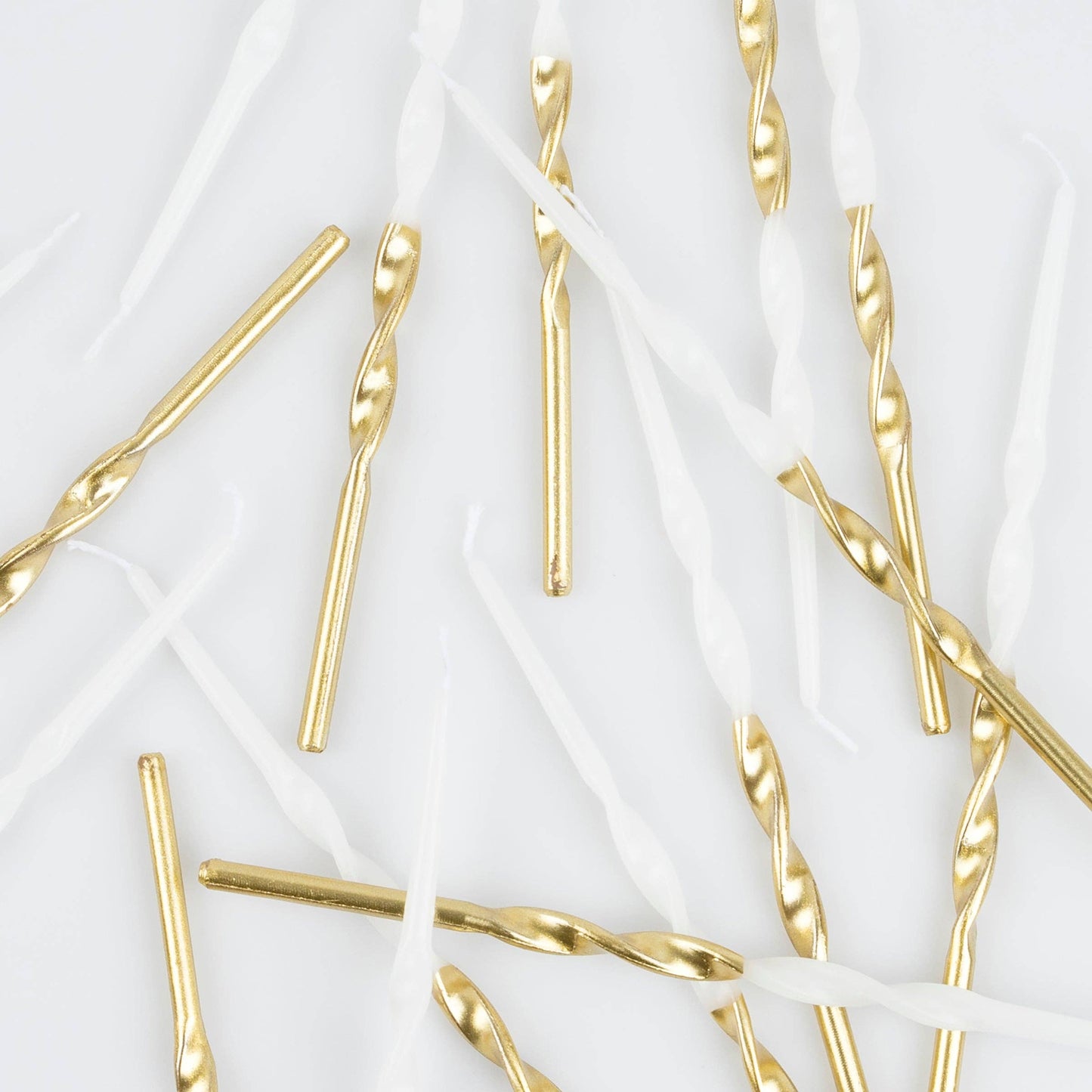 Gold Dipped Tall Spiral Birthday Candles - 16pk