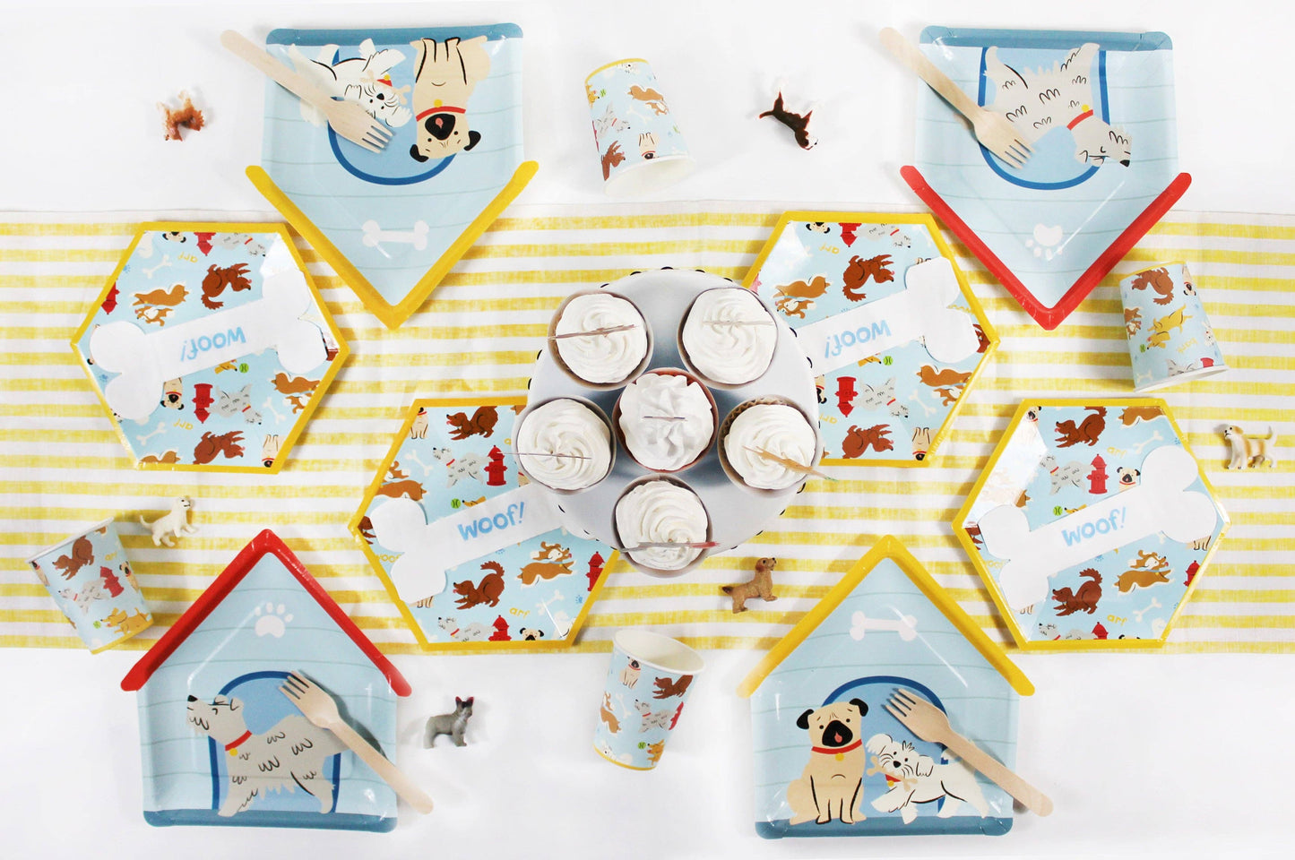 Dog House Shaped Assorted Paper Plate Set - 12pk