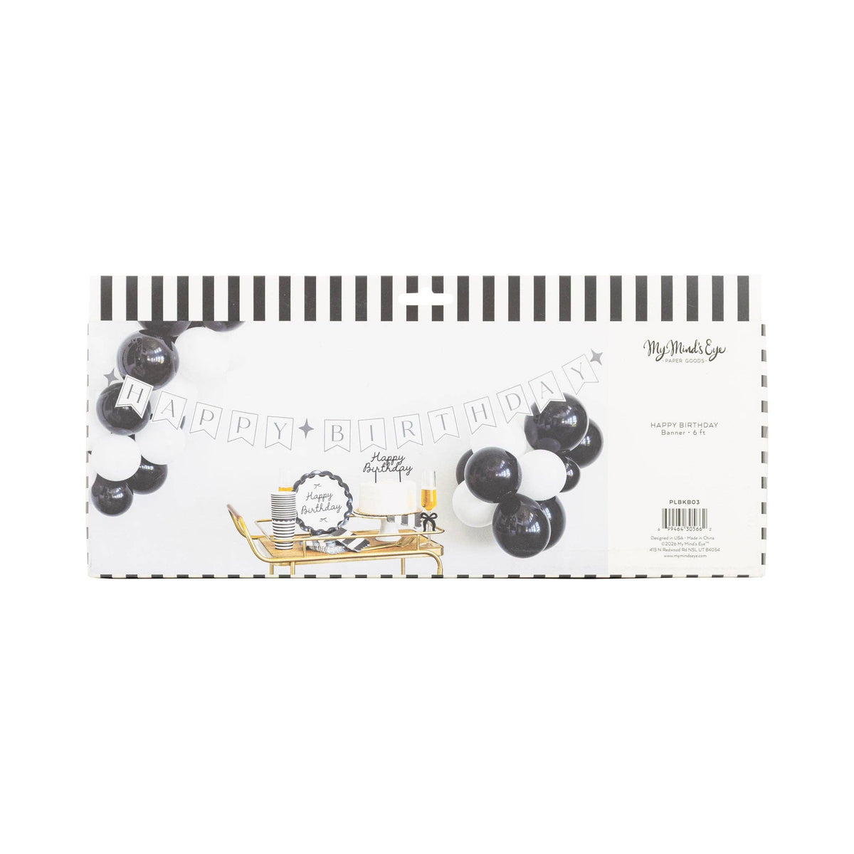 Black & Cream Happy Birthday Banner