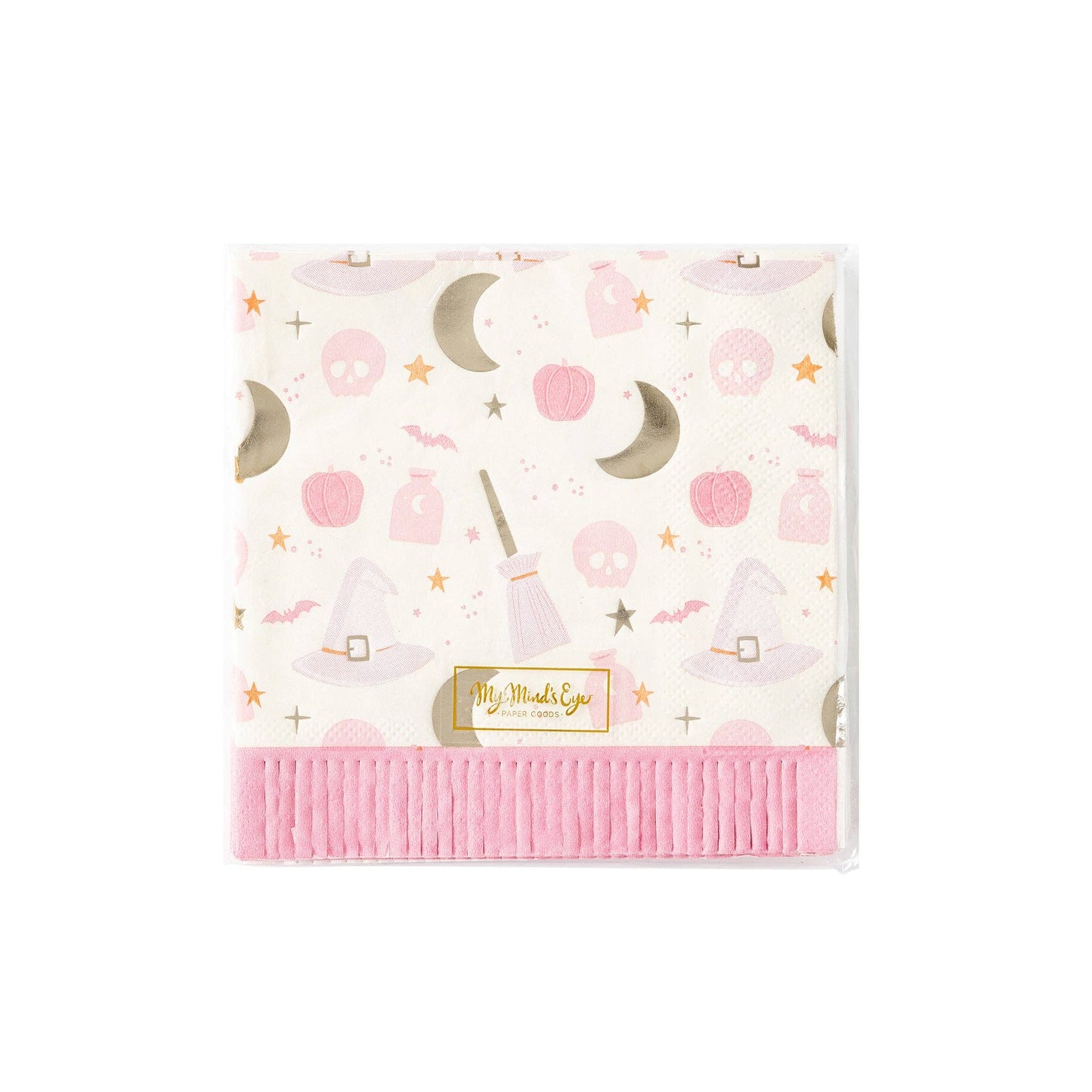 Halloween Pink Hocus Pocus Fringe Cocktail Napkins - 18pk