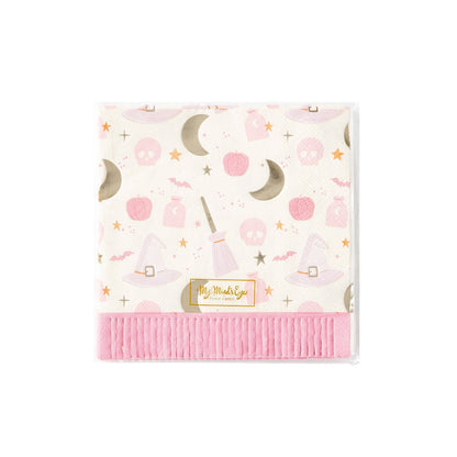 Halloween Pink Hocus Pocus Fringe Cocktail Napkins - 18pk