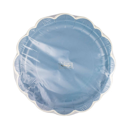 Blue Scalloped Edge Large 10" Paper Plates - 8pk