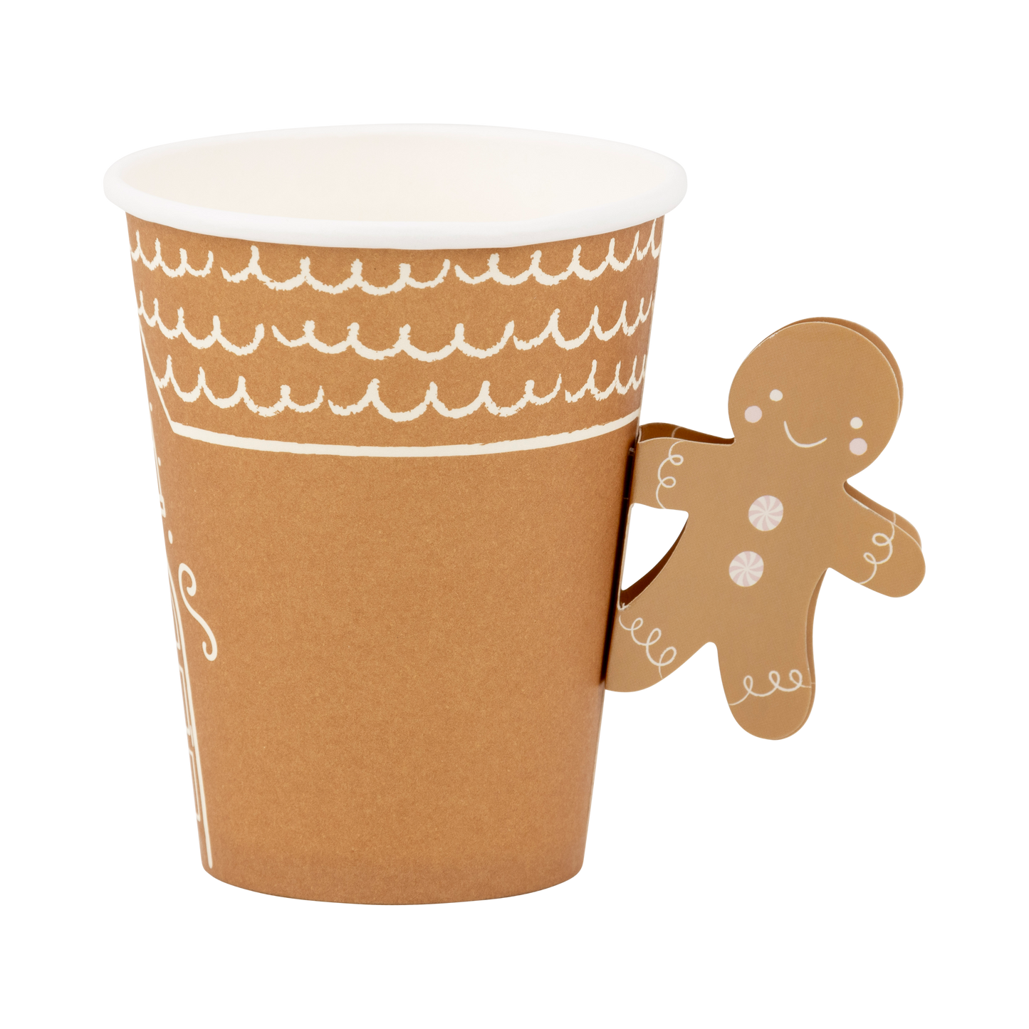 Gingerbread Handled Holiday Paper Cups - 8pk