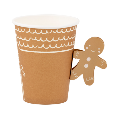 Gingerbread Handled Holiday Paper Cups - 8pk