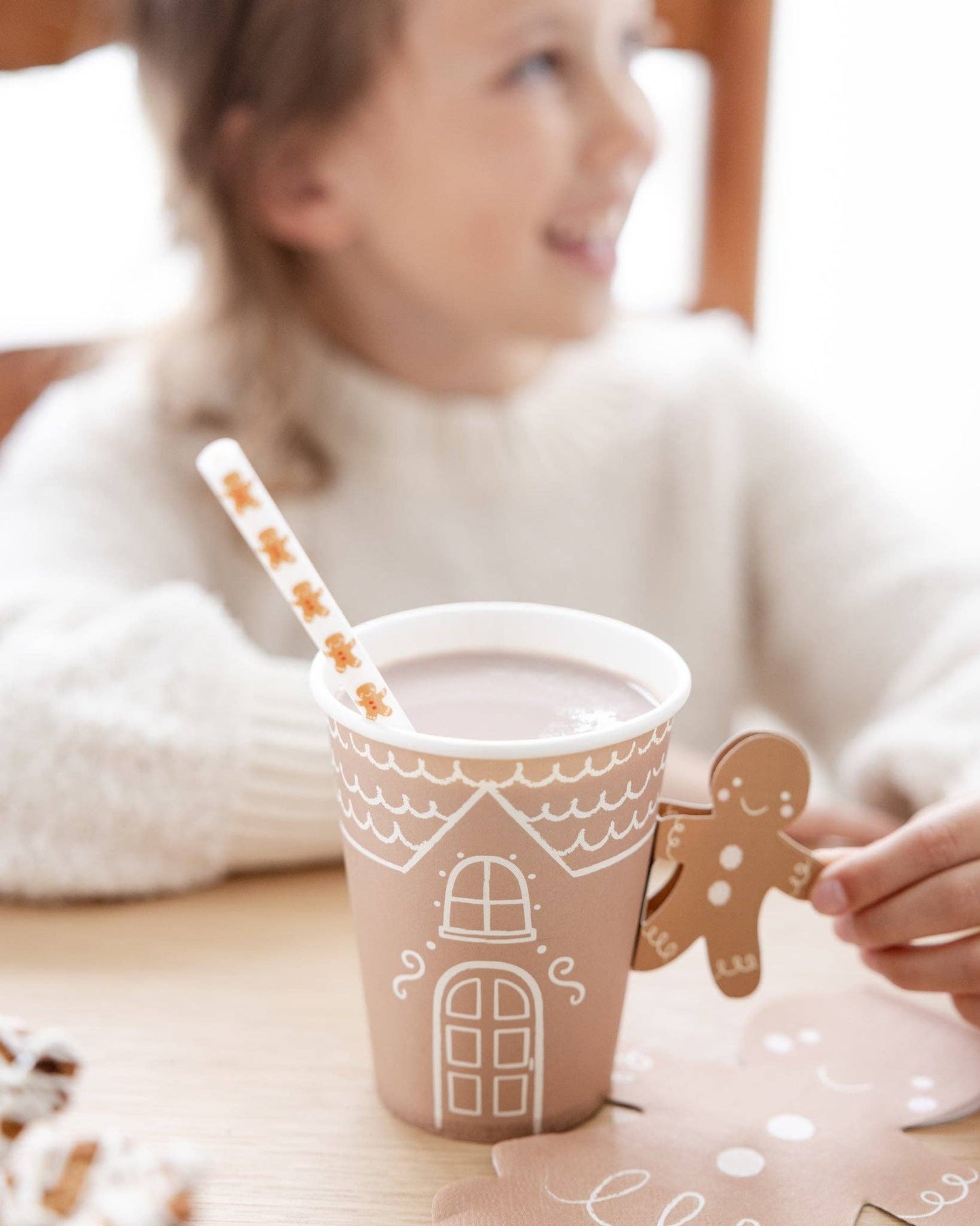 Gingerbread Handled Holiday Paper Cups - 8pk