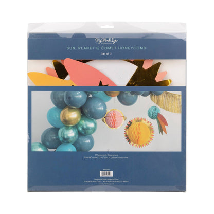 Space Party Hanging Honeycomb Planets - 3pk