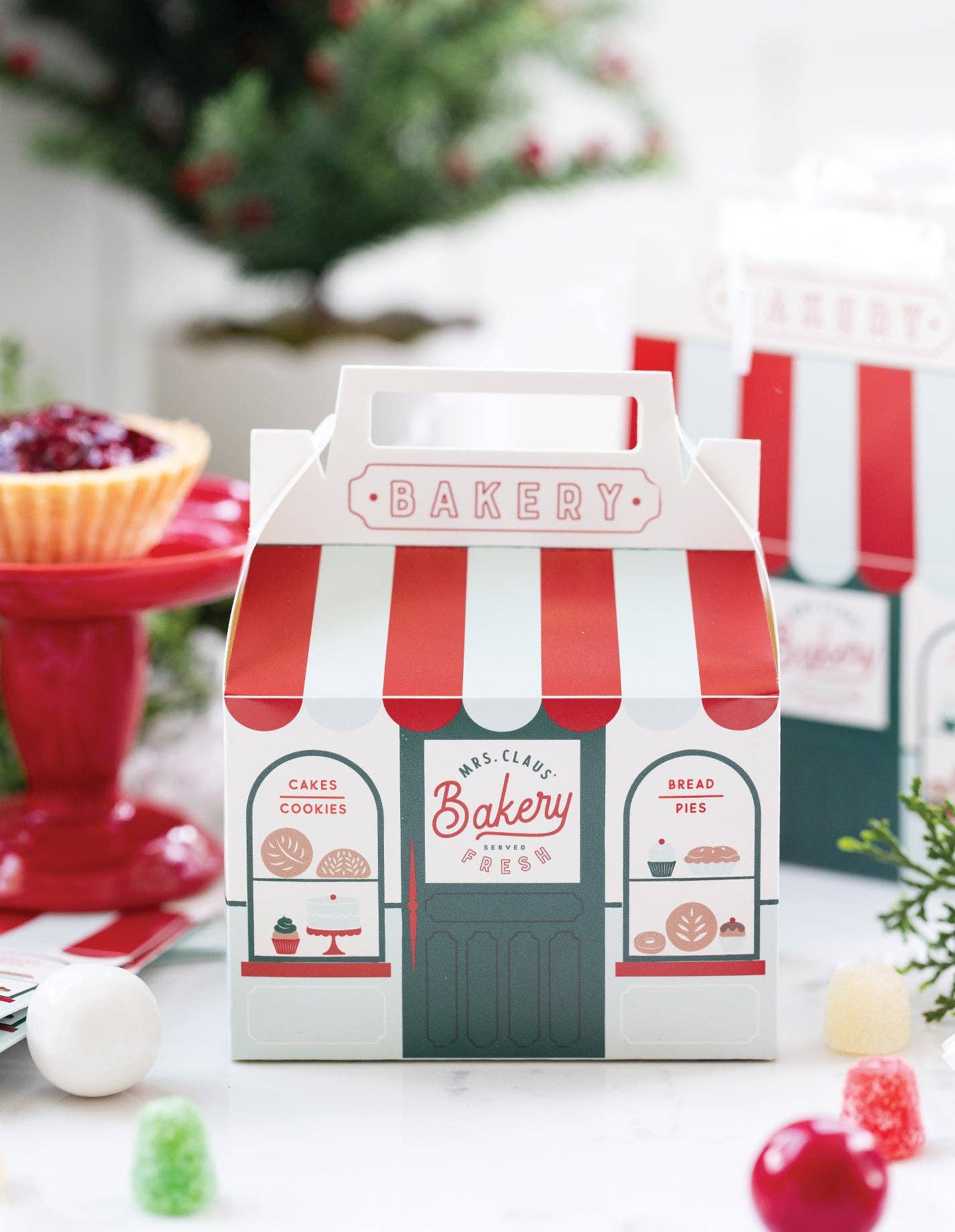 Mrs. Claus' Bakery Christmas Favor Treat Boxes - 6pk