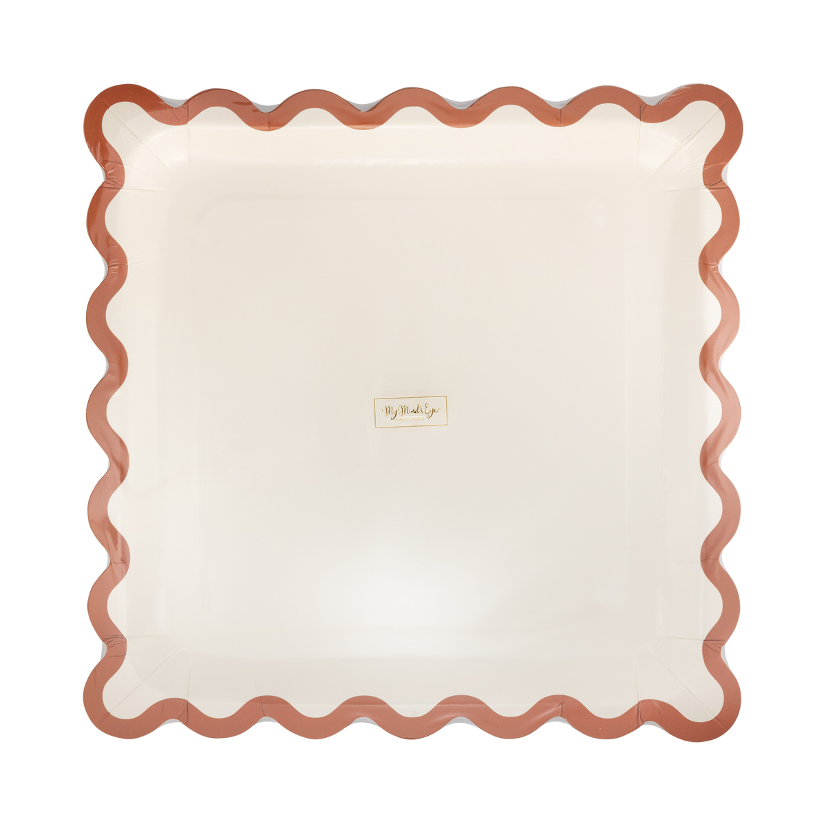 Rust Ric Rac Large 10" Square Paper Plates - 8pk