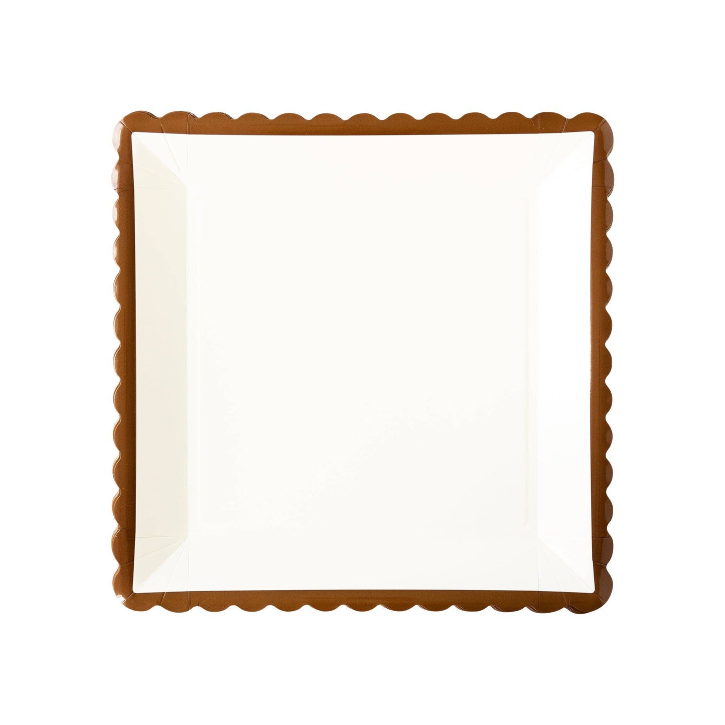 Brown Ruffle Edge Large Paper Plate Chargers - 8pk