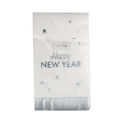 Happy New Year Fringed Dinner Napkins - 24pk