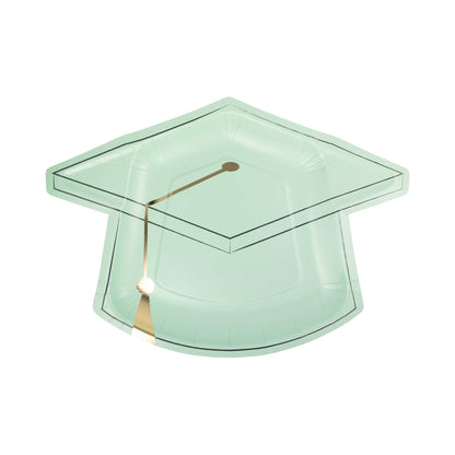 Assorted Pastel Graduation Cap Plate Set - 8pk