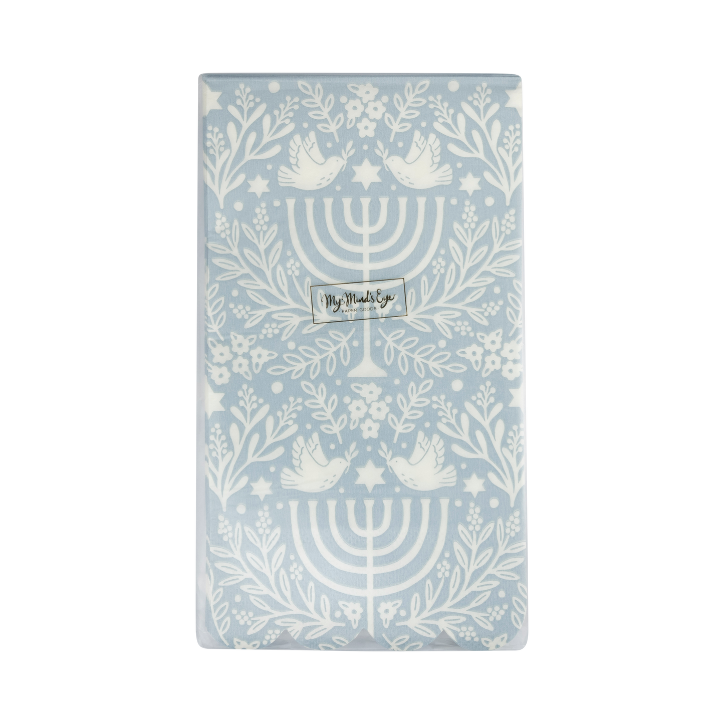 Hanukkah Floral Menorah Dinner Napkins - 24pk