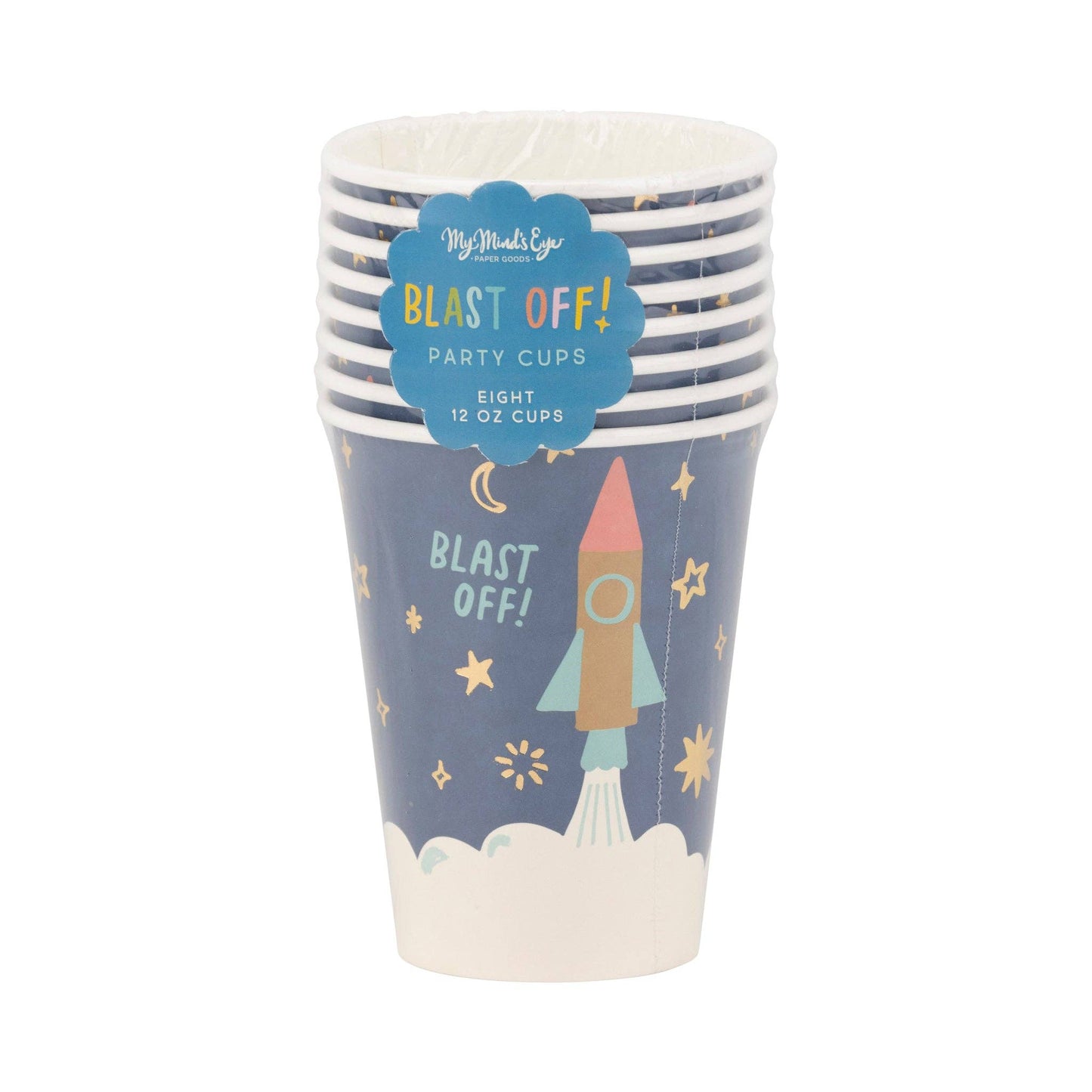 Blast Off Space Party Paper Cups - 8pk