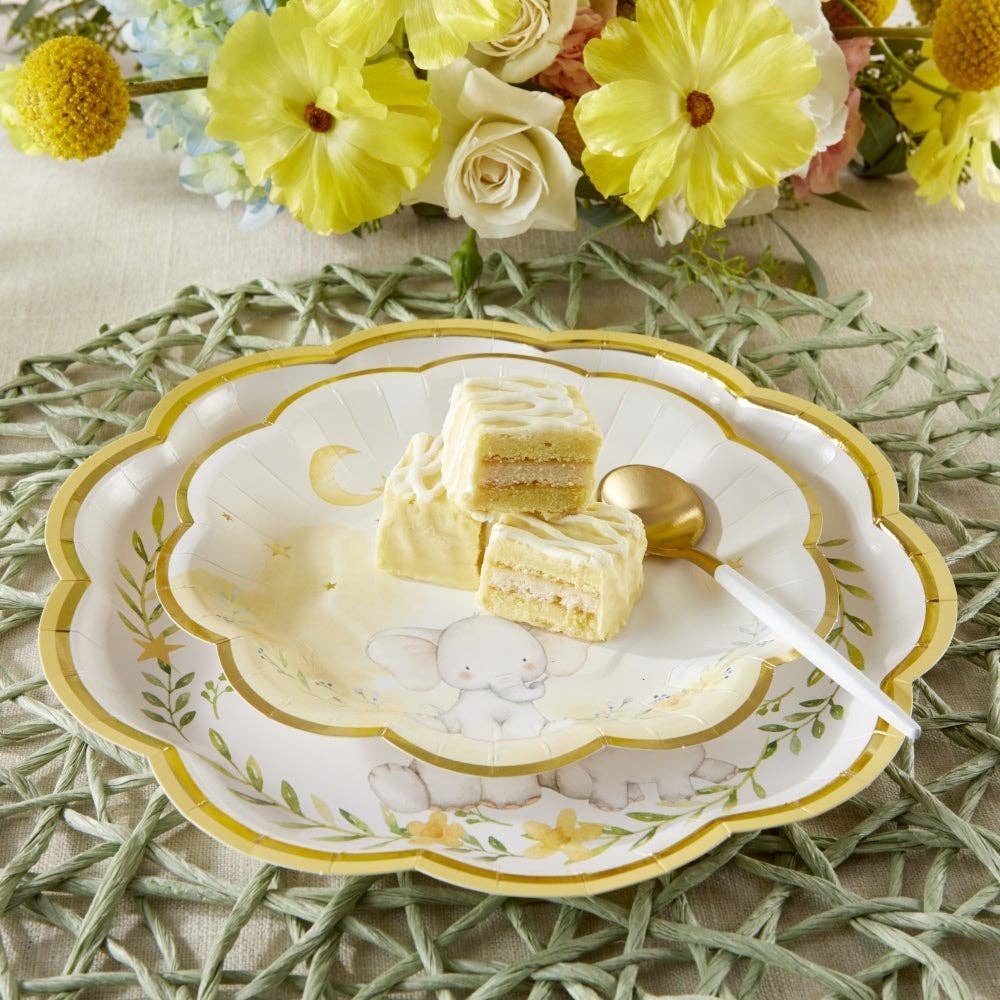 Elephant Neutral Baby Shower 9" Paper Plates - 16pk
