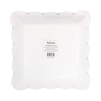 Happy Birthday Candles 9" Square Paper Plates - 8pk